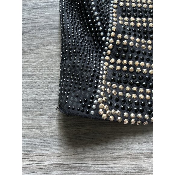 Fate Bejewelled Rhinestone Skirt Women’s Size Mini Sparkle Gold Black Party - Picture 6 of 11